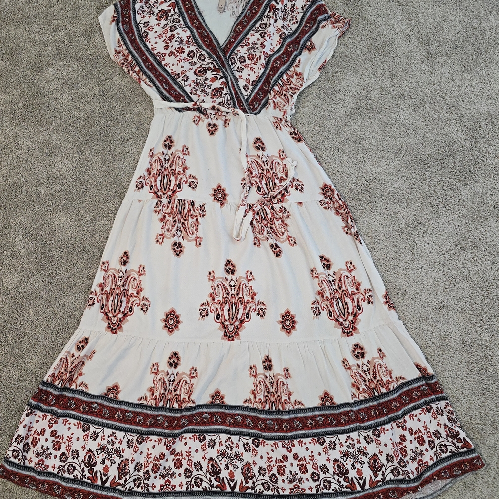 Knox Rose -Elegant Bohemian Print Maxi Dress